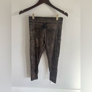 Brown Suede-Look Leggings